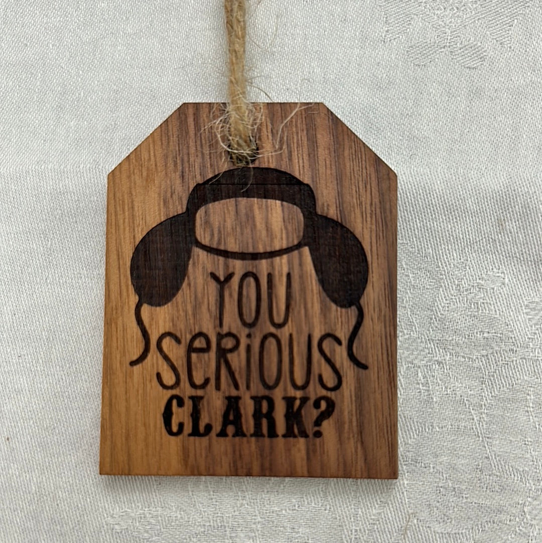 Gift Tag Wood Ornament - Black Walnut