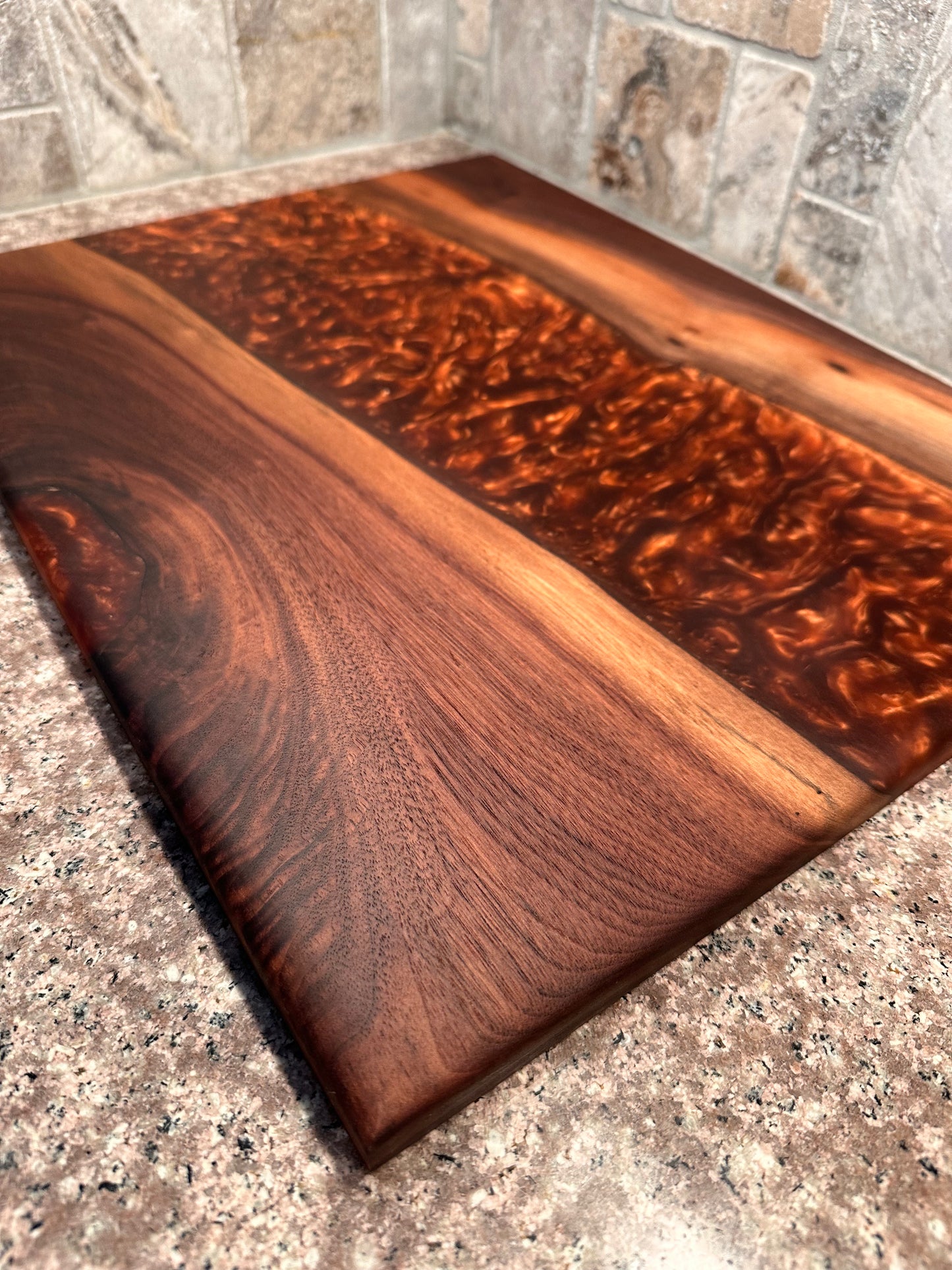 Black Walnut & Copper Epoxy Serving Board