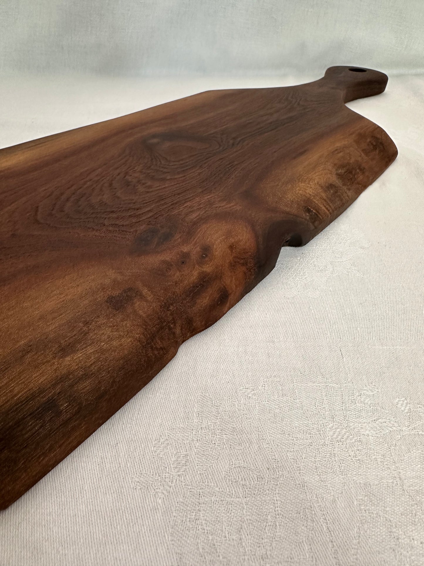 Paddle Handle Black Walnut Serving Board