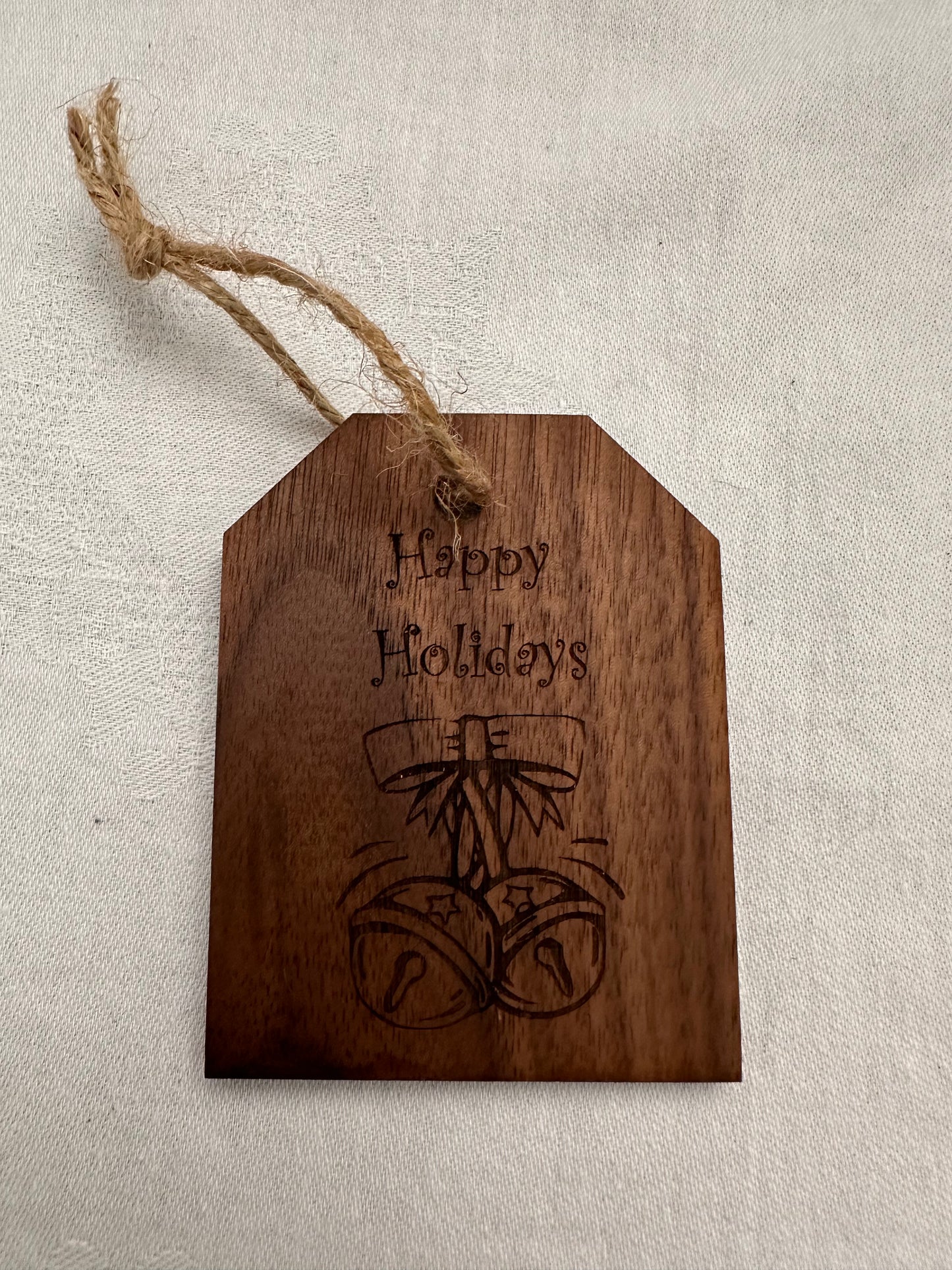 Gift Tag Wood Ornament - Black Walnut