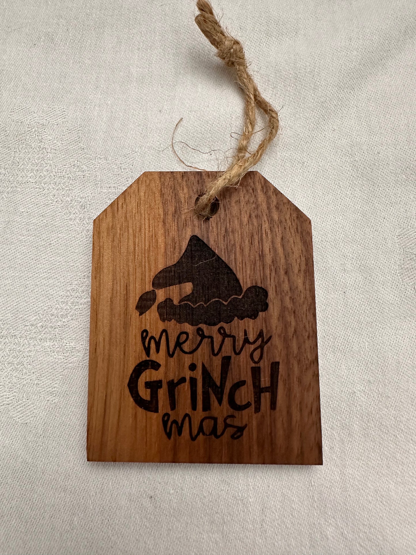 Gift Tag Wood Ornament - Black Walnut