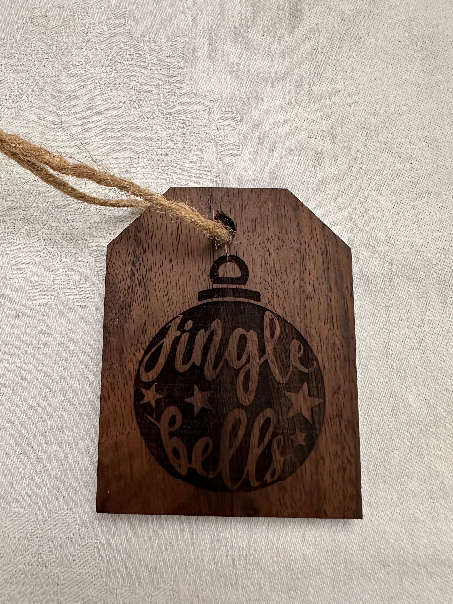 Gift Tag Wood Ornament - Black Walnut