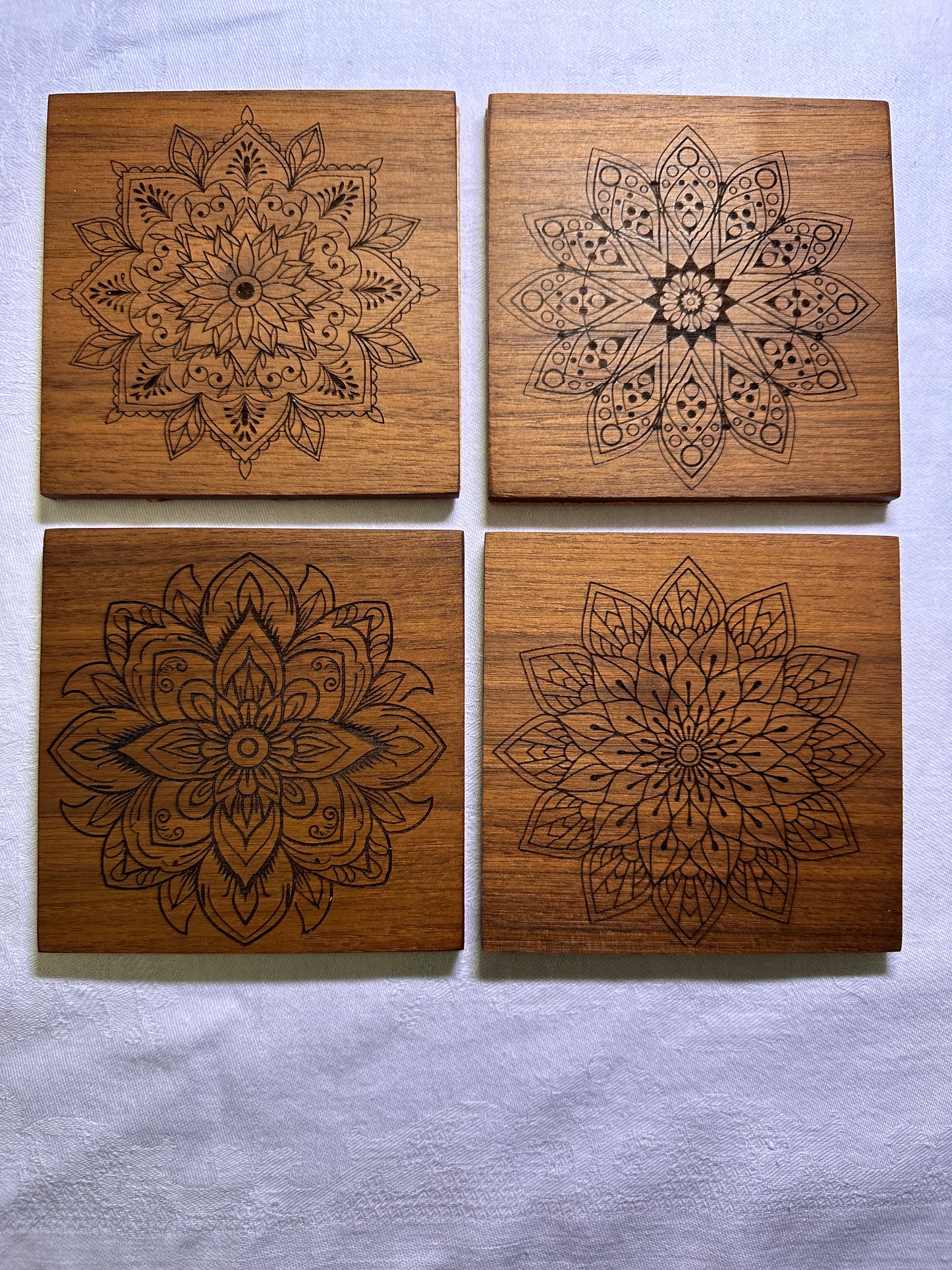 Mandala Wood Coasters