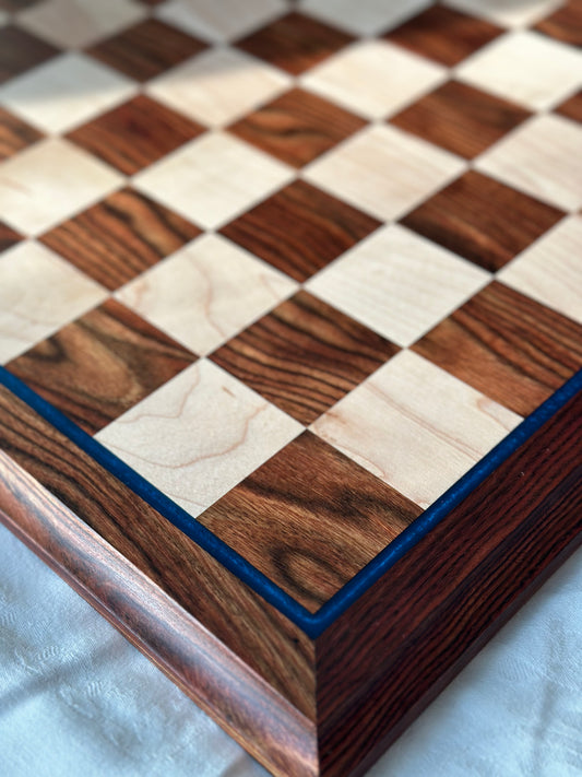 Chessboard - Curly Maple and Chechen 2”