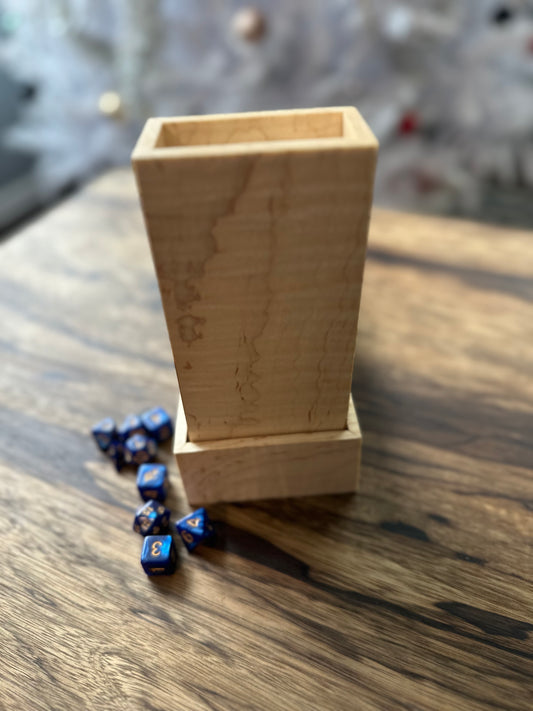 Dice Tower Solid Wood