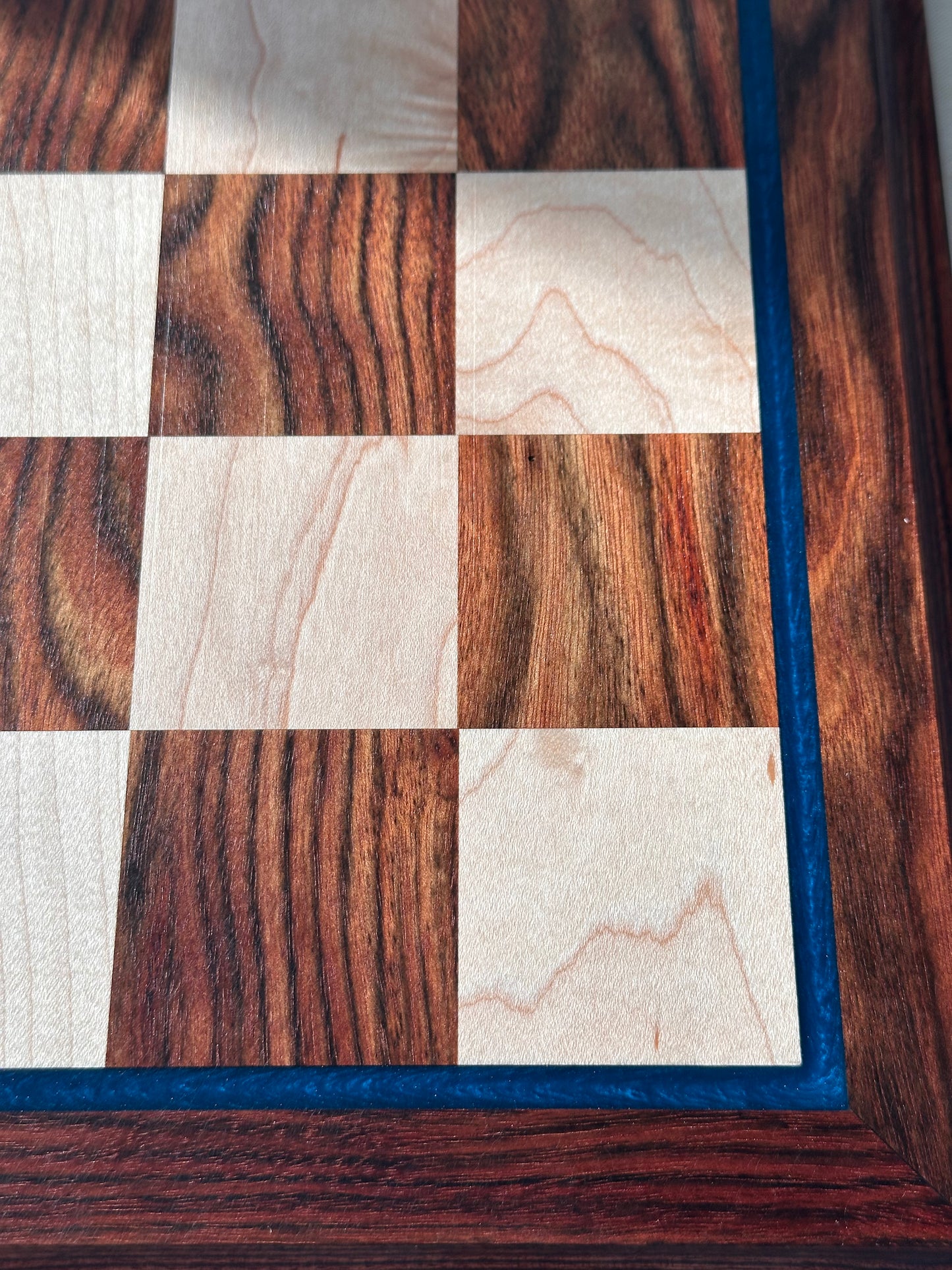 Chessboard - Curly Maple and Chechen 2”