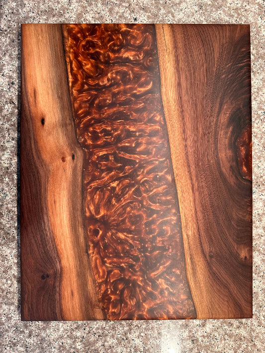 Black Walnut & Copper Epoxy Serving Board