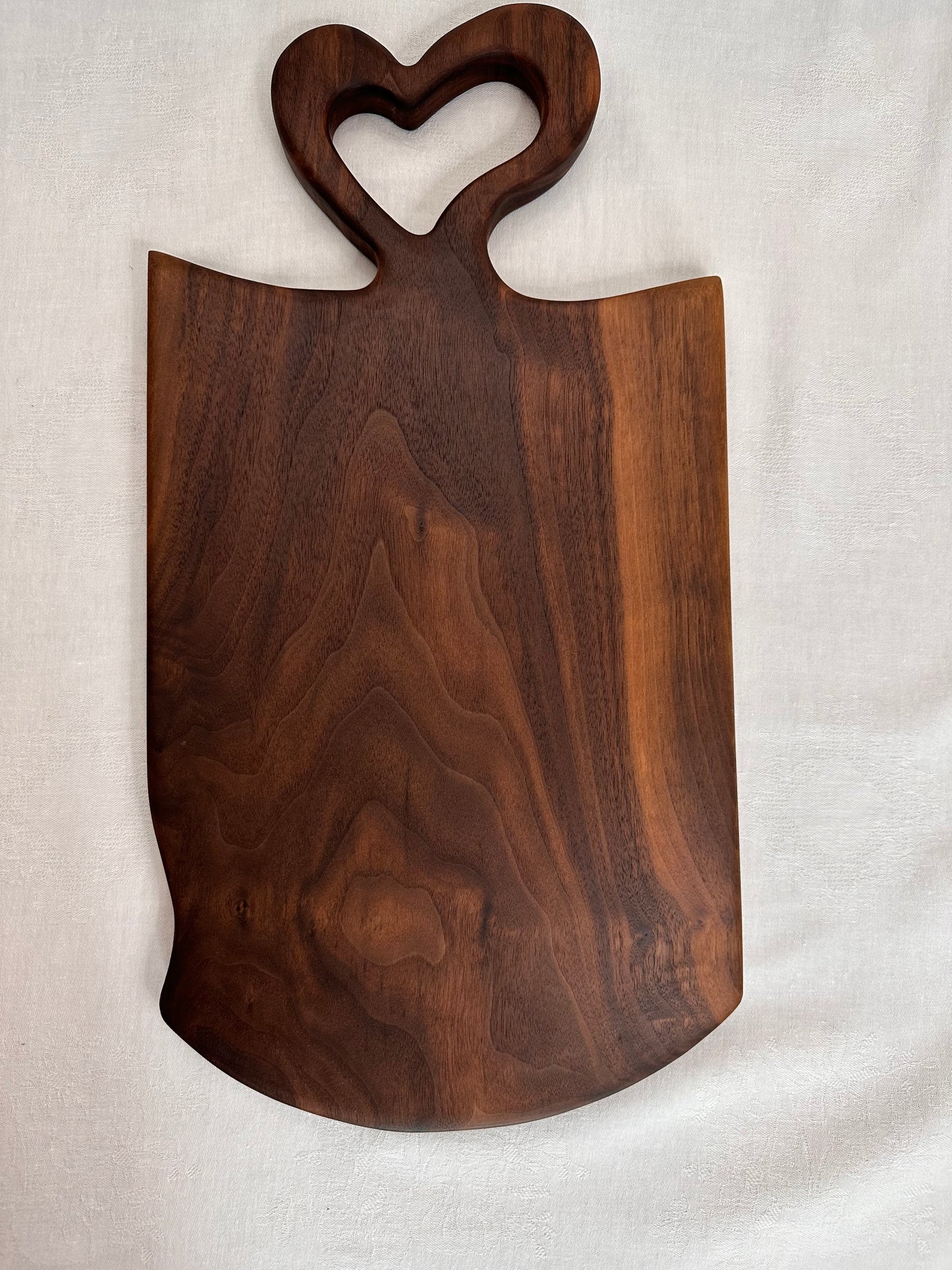 Heart Handle Black Walnut Serving Board