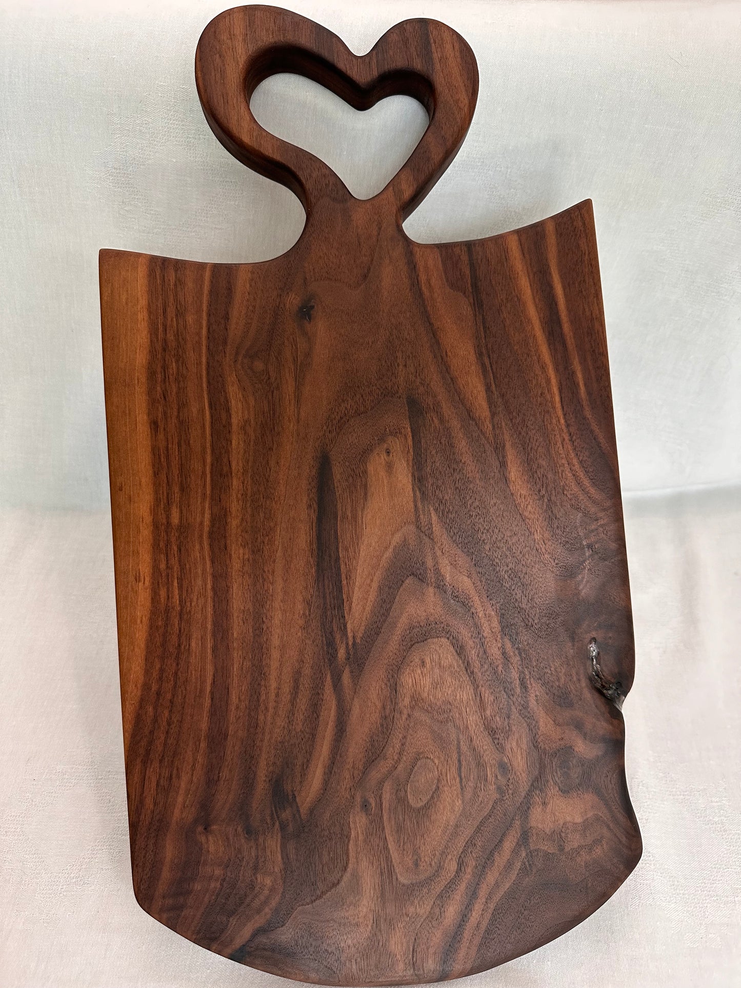 Heart Handle Black Walnut Serving Board