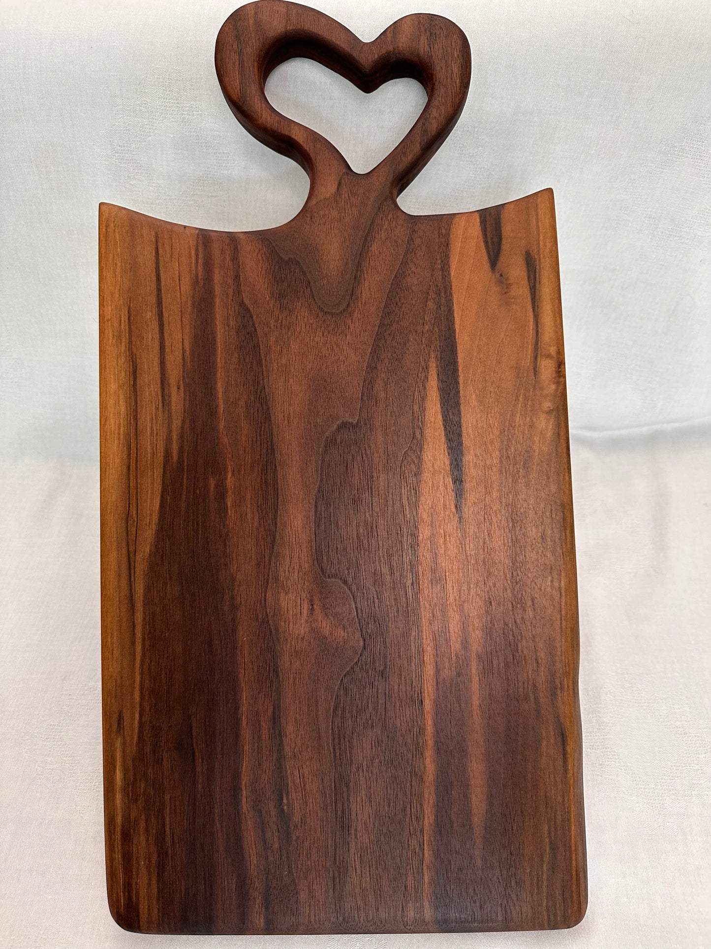 Heart Handle Black Walnut Serving Board