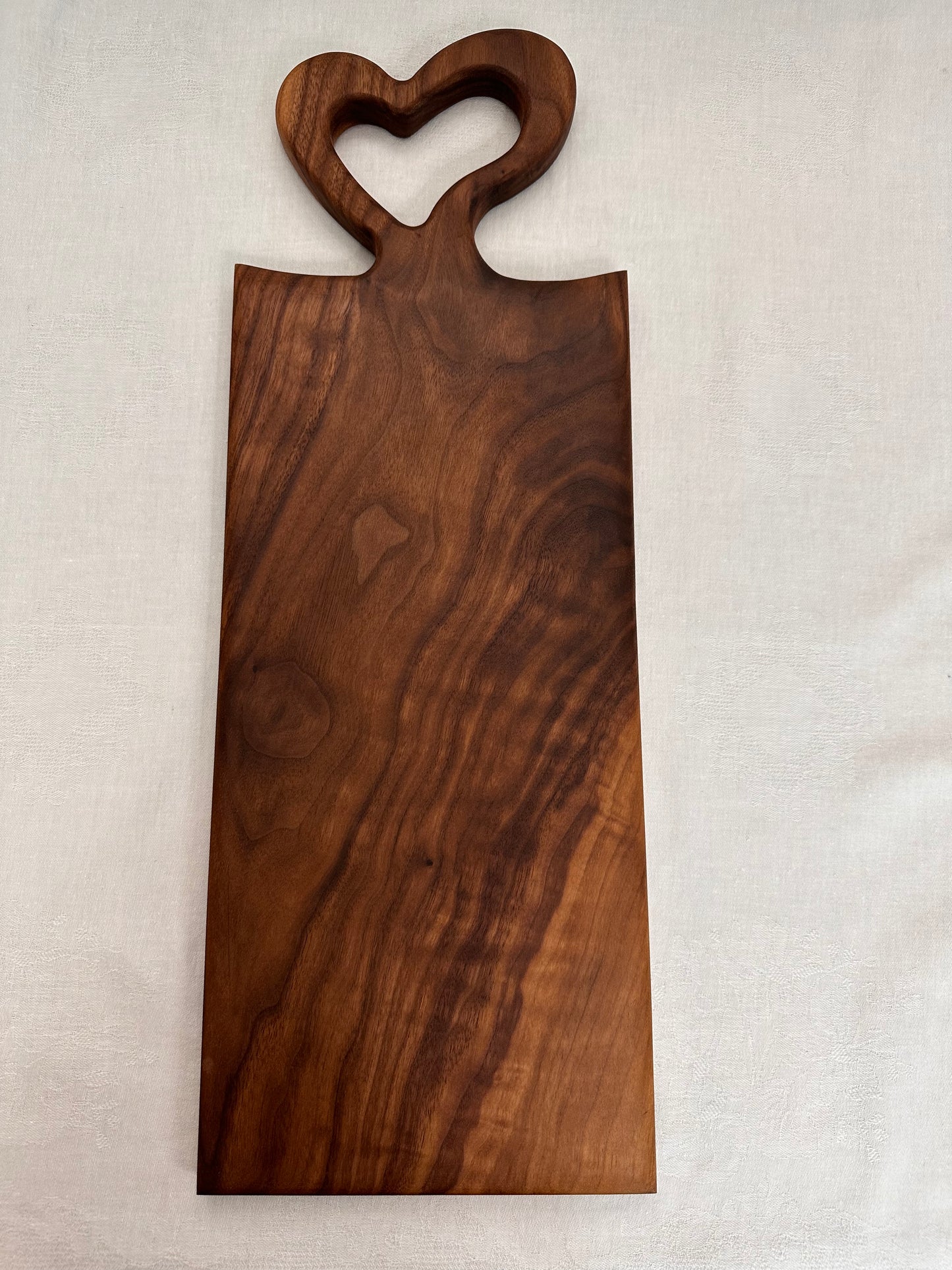 Heart Handle Black Walnut Serving Board