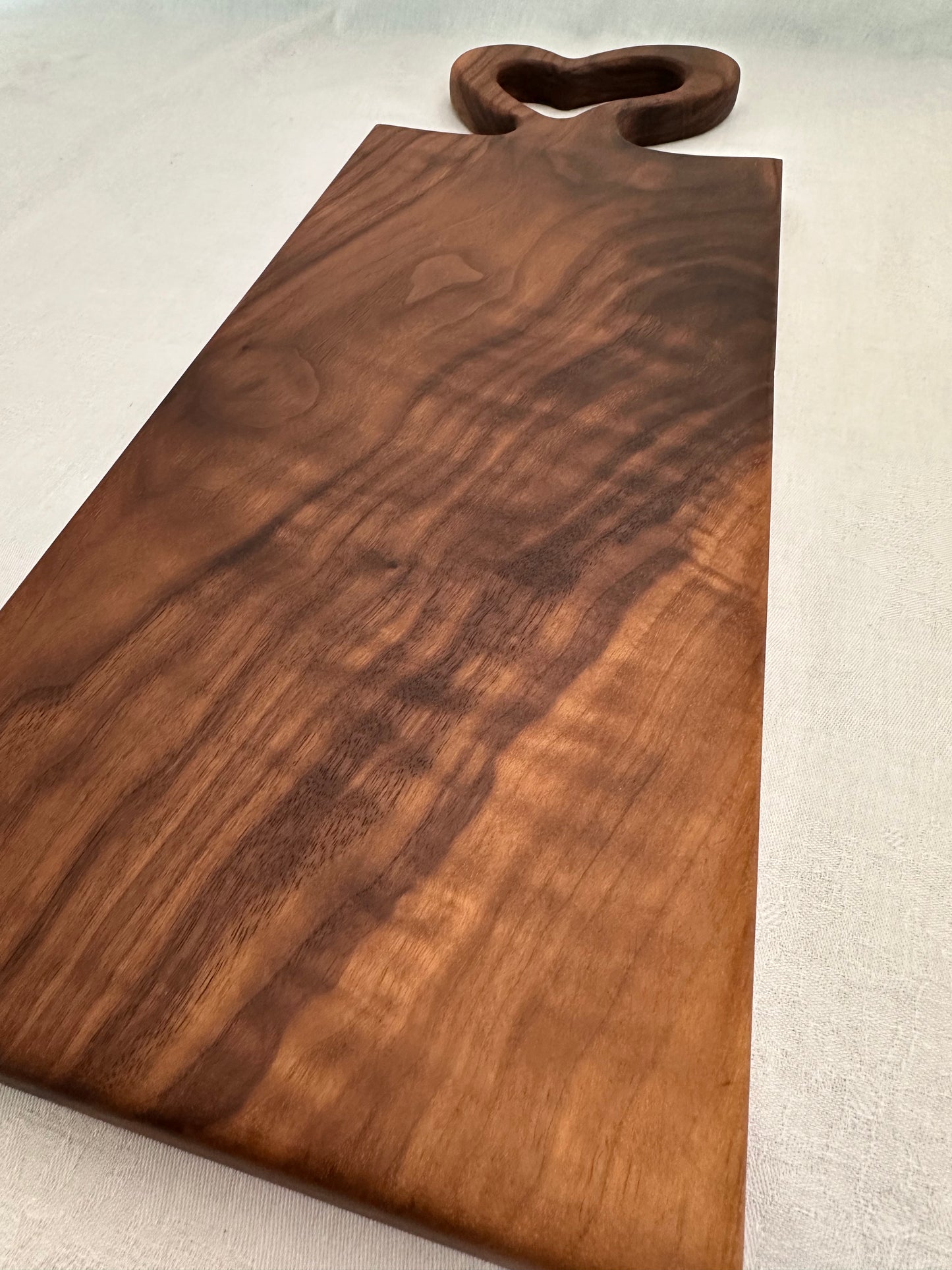 Heart Handle Black Walnut Serving Board