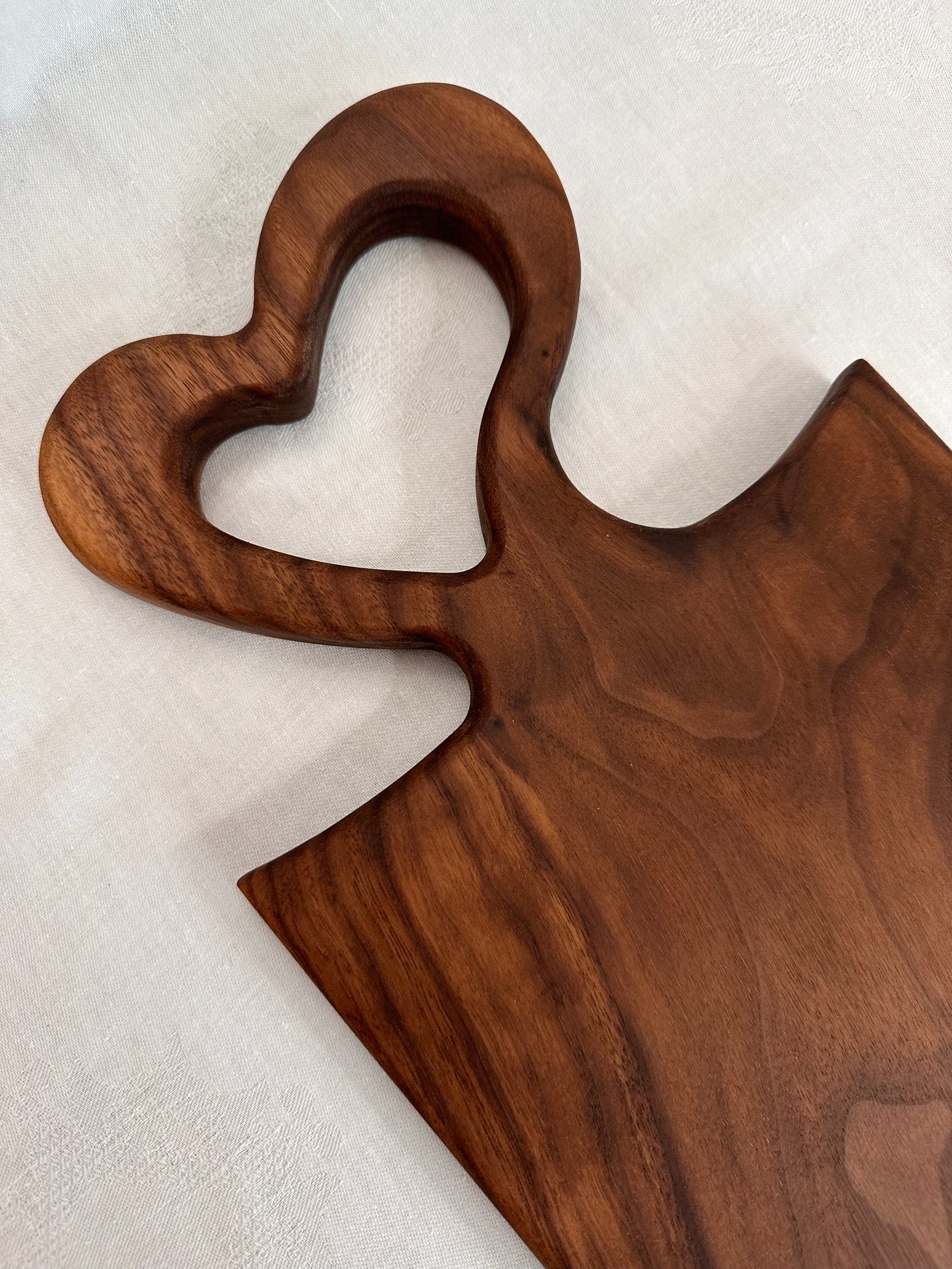 Heart Handle Black Walnut Serving Board