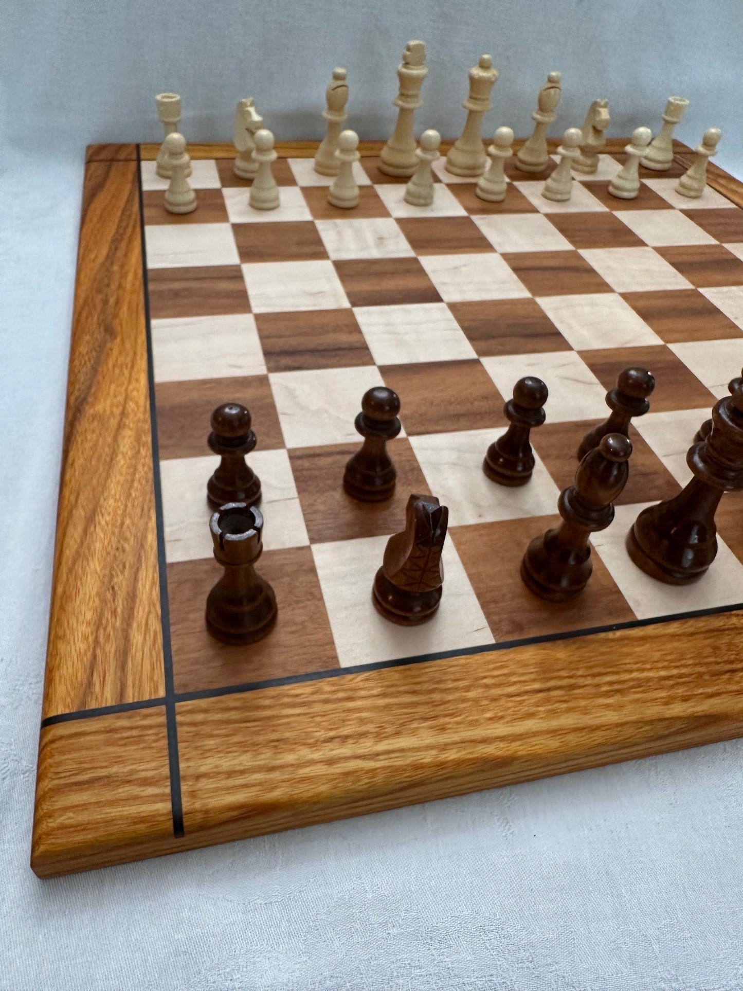 Chessboard Tigerwood & Maple with Canarywood Border