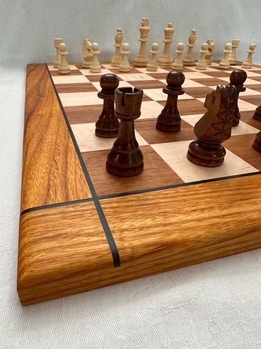 Chessboard Tigerwood & Maple with Canarywood Border