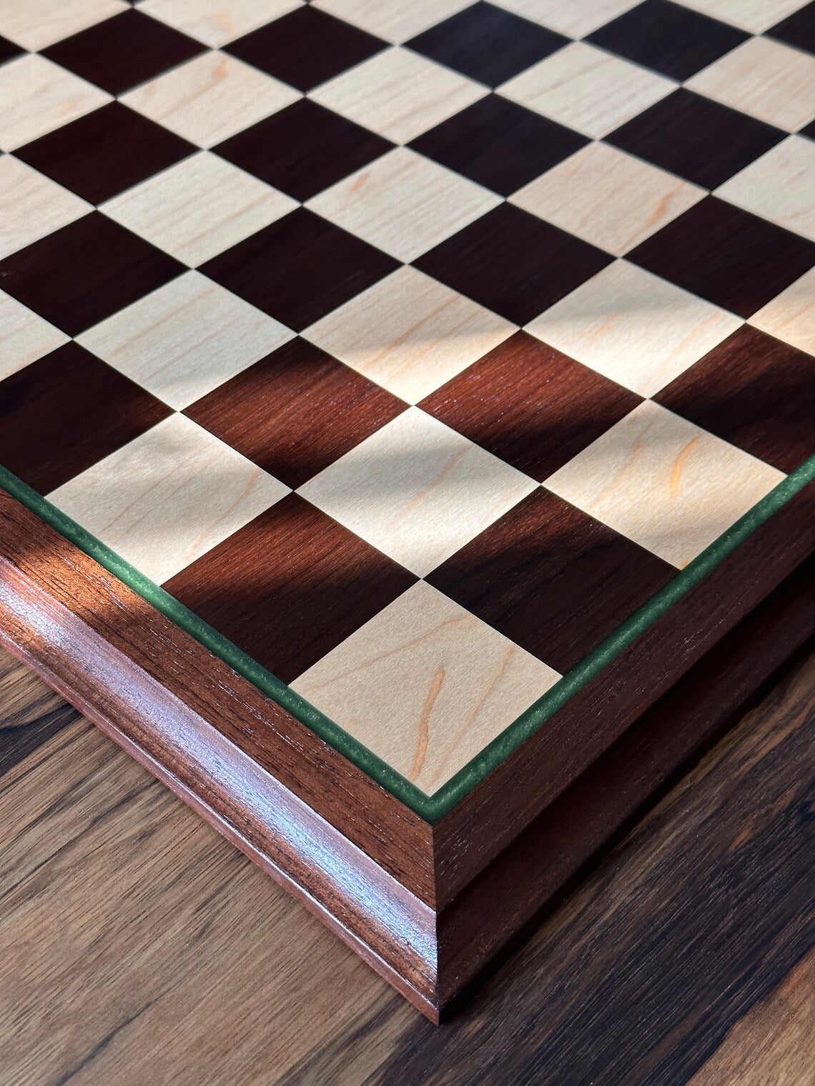 Chessboard - Limited Series Peruvian Walnut & Green Epoxy